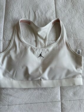 Nike Jordan White Racerback Sports Bra with Black Jumpman